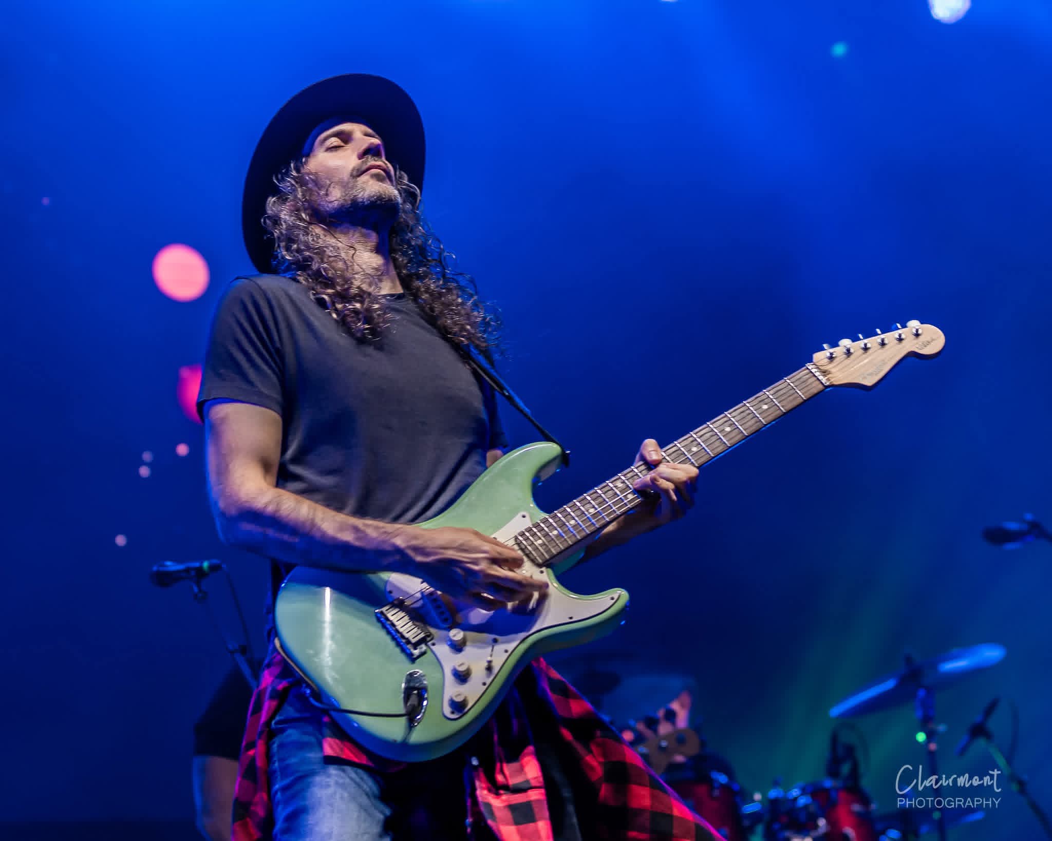 Guitarist live blue light